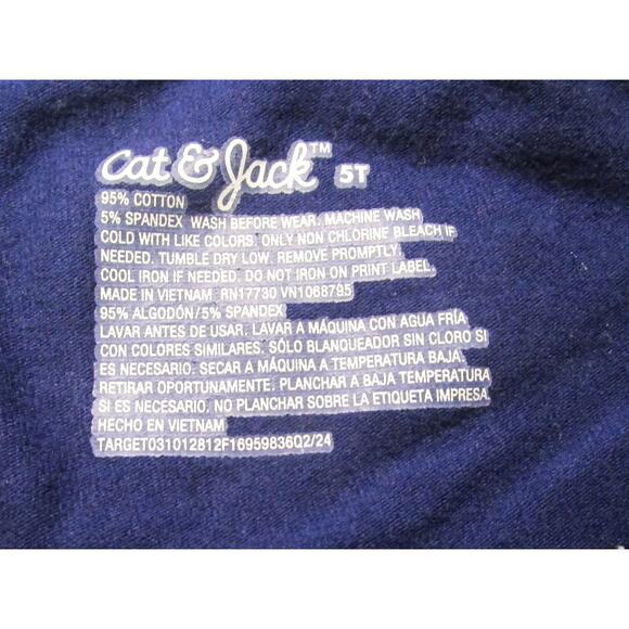 Cat & Jack Toddler Girls Blue Pants Size 5T Soft Cotton Blend with Stretch - Picture 4 of 4